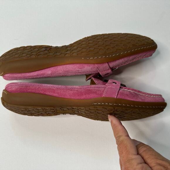 Coach Women’s Pink Suede Mule Slides - Picture 4 of 11